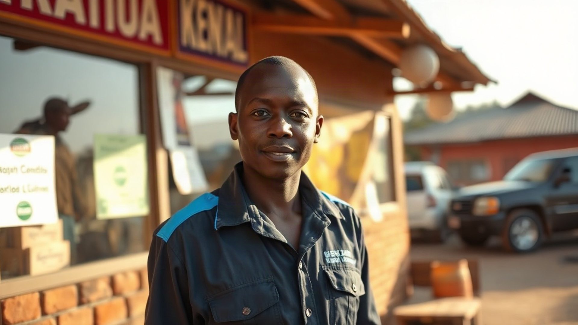 A Sparkoterra service professional at work in Kitale, Kenya