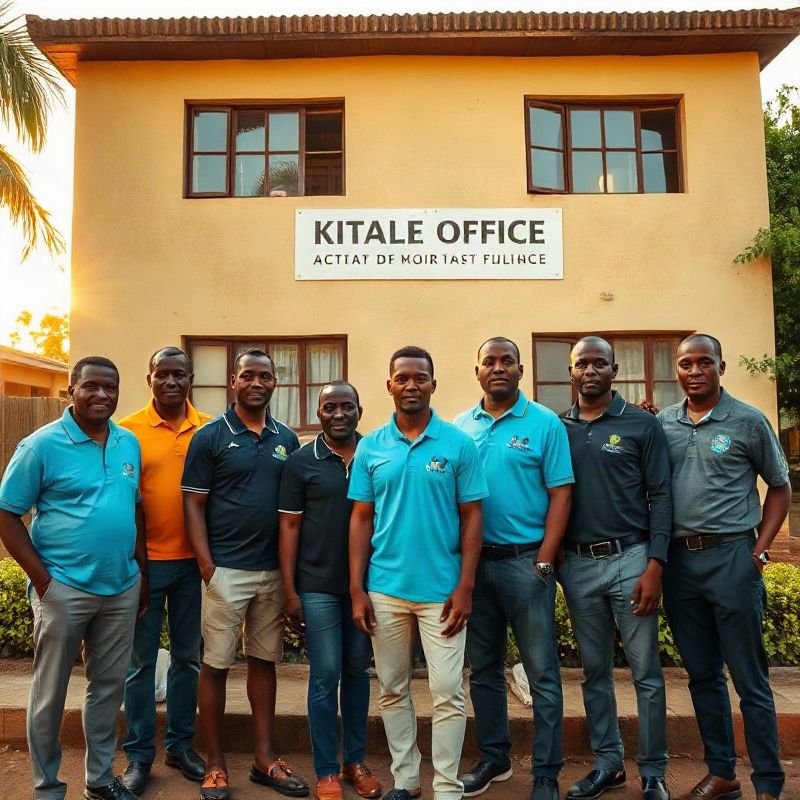 The Sparkoterra team outside their Moi Avenue office in Kitale